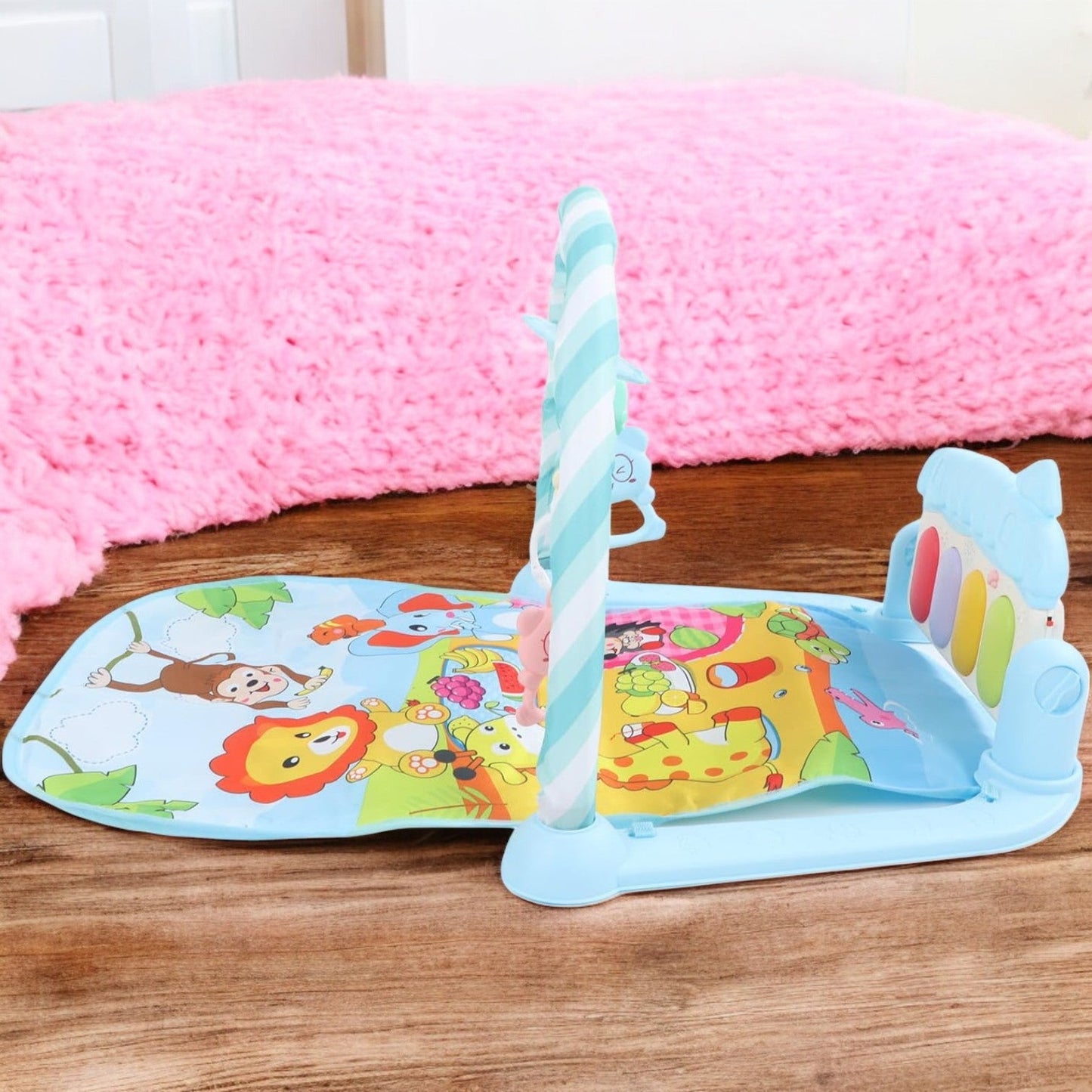Tapis d’Éveil - KiddoMat™ - Paradis Animalier Bleu